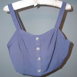 Lost + Wander Blue Buttoned Crop